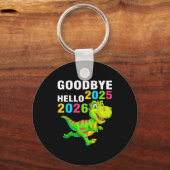 Porte-clés Goodbye 2025 Hello 2026 T Rex Happy New Year 2026 (Recto)
