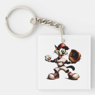 Porte-clés Goofy Cat Baseball Pitcher Monte