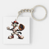Porte-clés Goofy Cat Baseball Pitcher Monte (Dos)