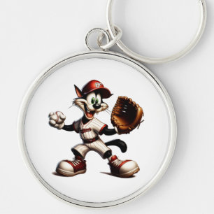 Porte-clés Goofy Cat Baseball Pitcher Monte