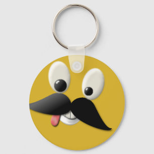 Porte-clés Goofy Happy Face avec Moustache
