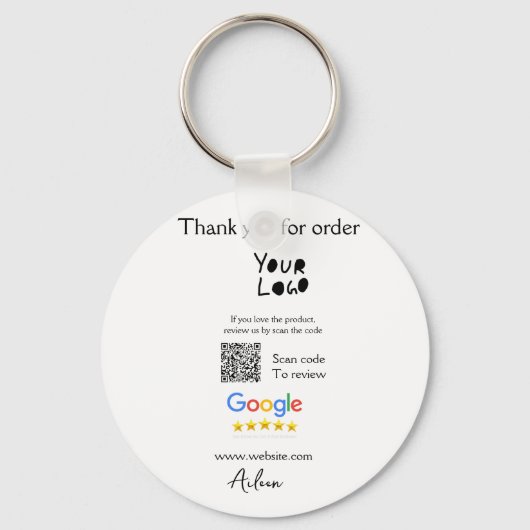 Porte-clés Google examen logo entreprise site Web scanner cod (Verso)