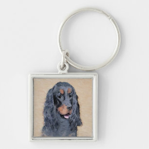 Porte-clés Gordon Setter Peinture - Joli art original chien