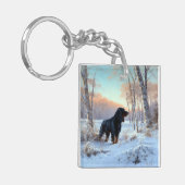 Porte-clés Gordon Setter Vive la neige Noël (Devant gauche)