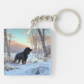 Porte-clés Gordon Setter Vive la neige Noël (Dos)