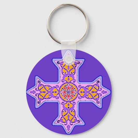 Porte-clés Gorgeous Pastel Coptic Cross (Recto)