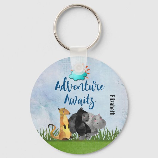 Porte-clés Gorilla Hippo et Meerkat - Aventure Await (Recto)