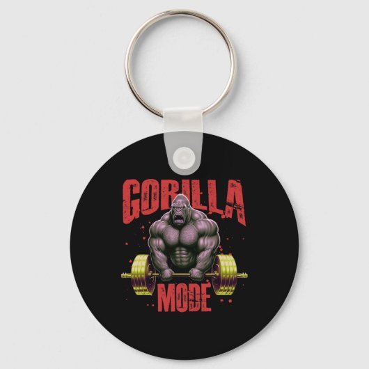 Porte-clés Gorilla Mode Weightlifting Gym Bodybuilding Workou (Recto)