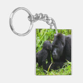 Porte-clés Gorille des montagnes bébé embrasse un gorille dos (Devant gauche)