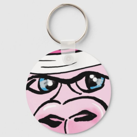 Porte-clés Gorille rose avec Sweat (Recto)
