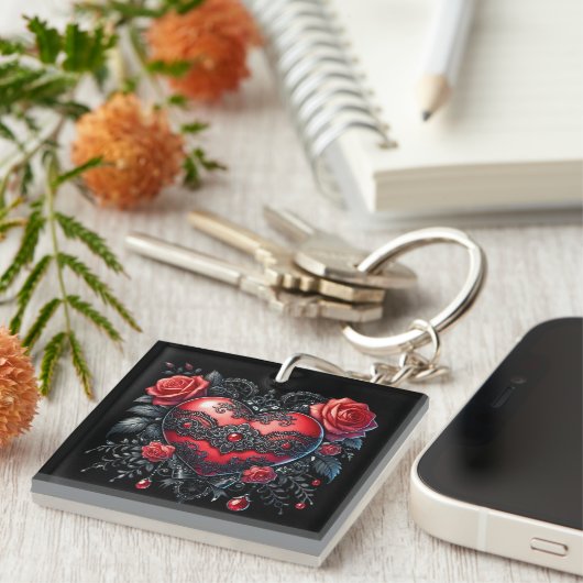 Porte-clés Gothic Heart Valentine Keychain (Devant Droit)