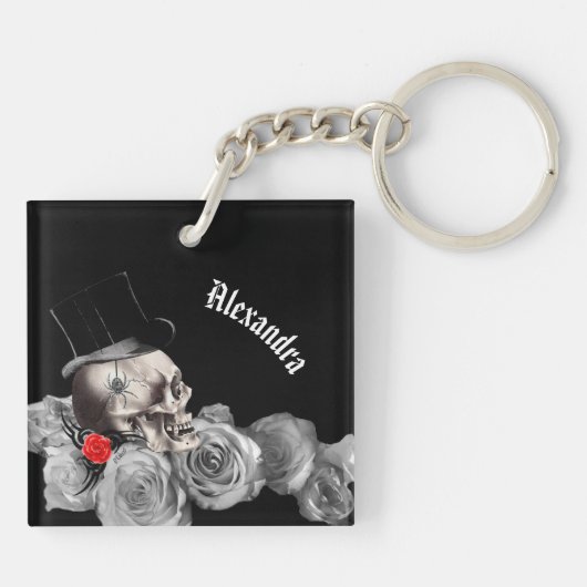 Porte-clés Gothic Skull and Roses  (Dos)