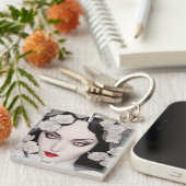 Porte-clés Gothique Femme IA Art Généré (Devant Droit)