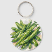 Porte-clés Gousses de Pois à l'Aquarelle (Verso)