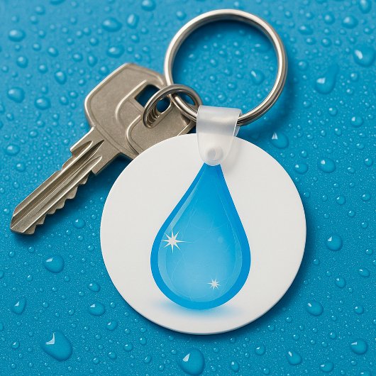 Porte-clés Goutte d'Eau Brillante