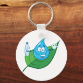 Porte-clés Goutte D'Eau Sur Porte - clé Feuille (Recto)