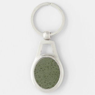 Porte-clés gouttelettes d'eau verte d'olive
