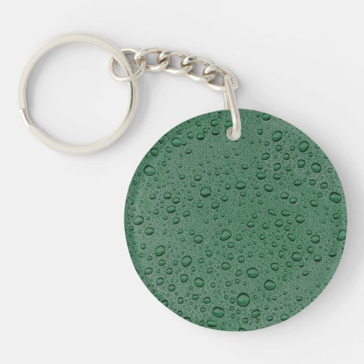 Porte-clés gouttelettes d'eau vertes (Devant)