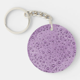 Porte-clés gouttelettes d'eau violette