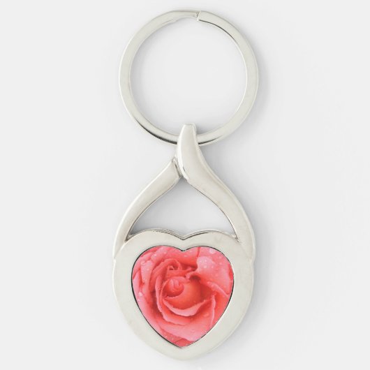Porte-clés Gouttes d'eau de rose rose romantique (Devant)
