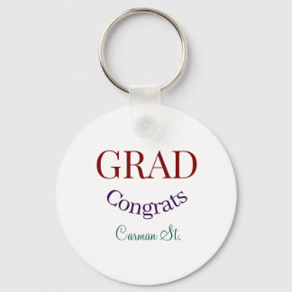 Porte-clés grad congrats mauve purple bold year 20XX graduate