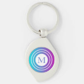 Porte-clés Gradient géométrique monogramme multicolore (Devant)