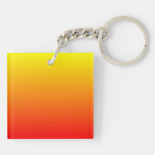 Porte-clés Gradient rouge, orange et jaune watercolor
