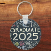 Porte-clés Graduate 2025 avec doodles (Verso)