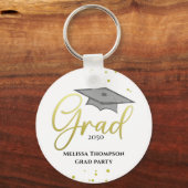Porte-clés Graduate Grad Gold Graduation Script Party (Recto)