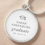 Porte-clés Graduate Moderne Minimaliste Simple Chic Graduatio<br><div class="desc">Design est composé de typographie serif sur un arrière - plan simple. Disponible ici : http://www.zazzle.com/store/selectpartysupplies</div>