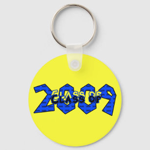 Porte-clés Graduation Class of 2009 Blue and yellow