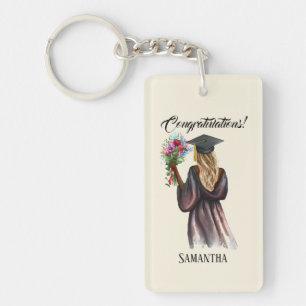 Porte-clés Graduation d'aquarelle personnalisée (14)