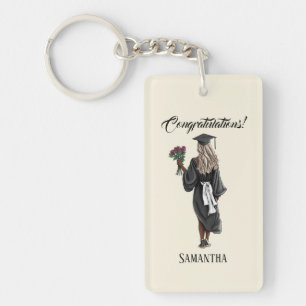 Porte-clés Graduation de l'aquarelle personnalisée (4)