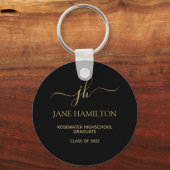 Porte-clés Graduation de Monogramme moderne (Recto)