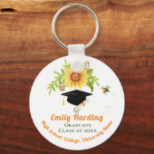 Porte-clés Graduation Félicitation Classe de fleurs florales (Recto)