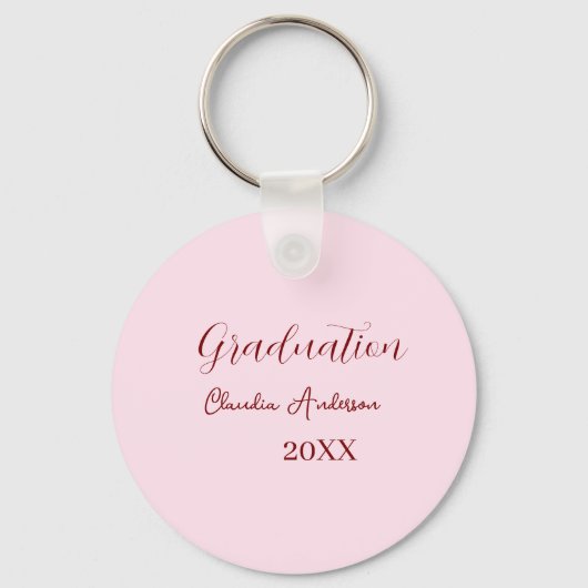 Porte-clés Graduation name class of 20XX mauve calligraphy co (Recto)