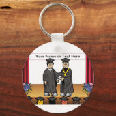 Porte-clés Graduation personnalisée - Dessin masculin (Recto)