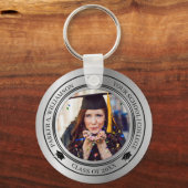 Porte-clés Graduation Photo Silver Tone Grad Classe Casquette (Recto)