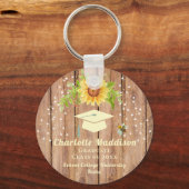 Porte-clés Graduation rustique Classe de félicitations Floral (Recto)