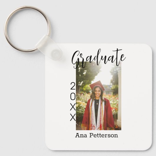 Porte-clés Gradué photo moderne classique ajouter nom de l'an (Recto)