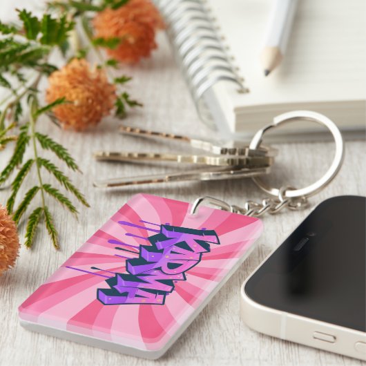 Porte-clés Graffiti art "KARMA" (Devant droit)