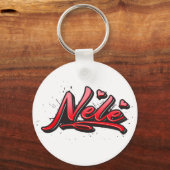 Porte-clés graffiti cœur rouge Nele (Recto)