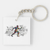 Porte-clés Graffiti d'art de rue d'un coureur abstrait (Dos)
