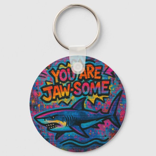 Porte-clés Graffiti pour requins de mâchoires (Recto)