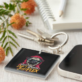 Porte-clés Graffiti Pug Acrylic Keychain – “Pug Don’t Stress (Devant Droit)