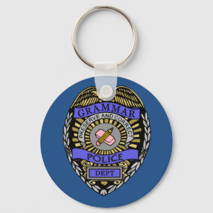 Porte-clés Grammaire Police Dept Badge Pencil Effaser