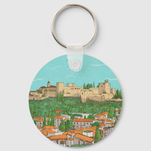 Porte-clés Granada Cityview Espagne Illustration du paysage