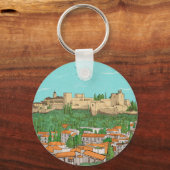 Porte-clés Granada Cityview Espagne Illustration du paysage (Recto)