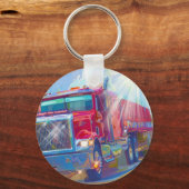 Porte-clés GRAND art d'AMANTS de CAMION de FRET (Recto)