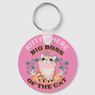 PORTE-CLÉS GRAND BOSS CUTE CAT PERSONNALISER NOM PERSONNALISÉ